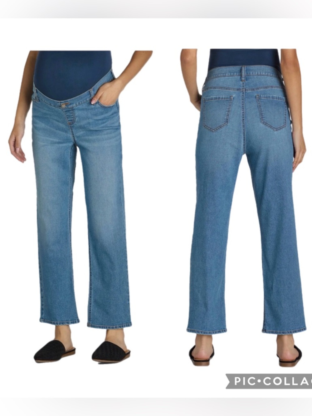 (2) Time and Tru Women's Maternity Straight Leg Jeans - Picture 2 of 5